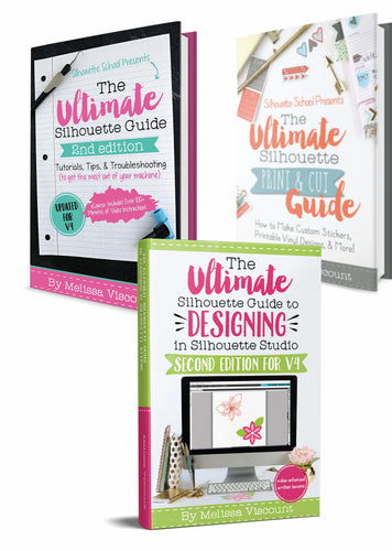 Ultimate Silhouette Guide to Designing in Silhouette Studio 2nd Edition for V4 eCourse + The Ultimate Silhouette Guide 2nd Edition V4 eCourse + The Ultimate Silhouette Print & Cut Guide eBook